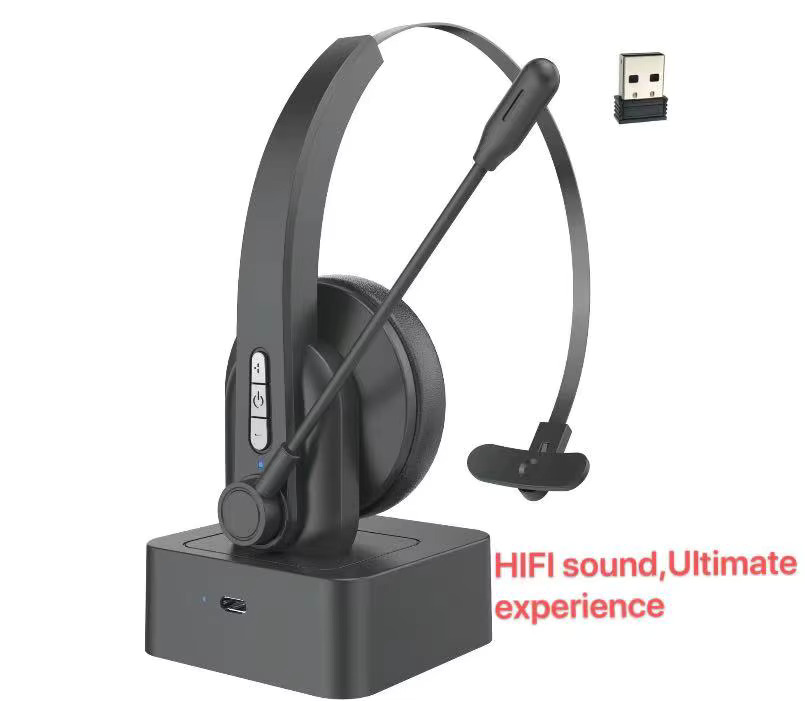 Бездротова Bluetooth-гарнітура Opptel BH63S з мікрофоном ANC та USB-ресивером 2.4G